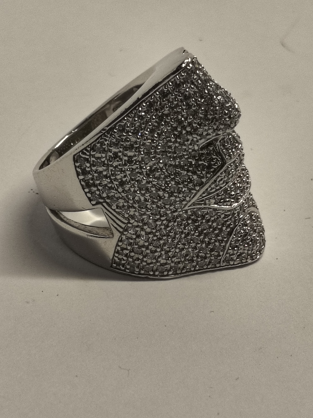 Sonia Bitton Pavé Face Statement Ring 925 Sterling Silver CZ Wide Band - Picture 3 of 6